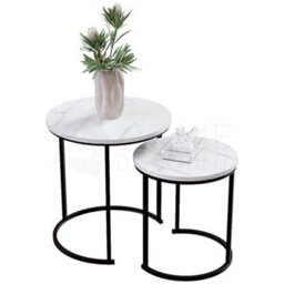 Lassic Vida Designs Brooklyn Nest Of 2 Round Tables, Marble - thumbnail 1