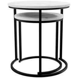 Lassic Vida Designs Brooklyn Nest Of 2 Round Tables, Marble - thumbnail 8