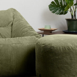 icon Natalia Large Beanbag And Round Footstool Corduroy Sage Green - thumbnail 4