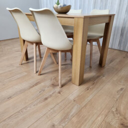 Kosy Koala Dining Table Set Oak Effect Table With 4 Cream Plastic Chairs Dining Room Furniture - thumbnail 5