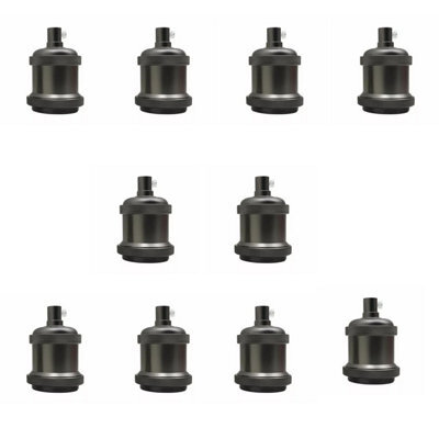 Vintage Industrial E27 Lamp Holder Retro Metal Edison Bulb Socket Ip20, Hard Wired For Diy Pendant Wall Lights - image 1