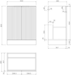 Affine Bathroom Vanity Unit Basin Sink Free Standing 600mm Door Cabinet Storage Walnut - thumbnail 7