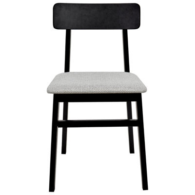Wyld And Coco Set Of 2 Armless Dining Chairs Black Rubberwood Frame Light Grey Seat - image 1