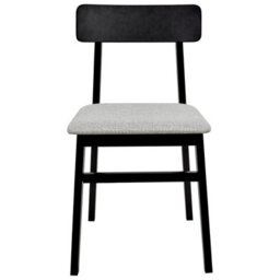 Wyld And Coco Set Of 2 Armless Dining Chairs Black Rubberwood Frame Light Grey Seat - thumbnail 1