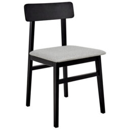Wyld And Coco Set Of 2 Armless Dining Chairs Black Rubberwood Frame Light Grey Seat - thumbnail 5