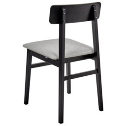 Wyld And Coco Set Of 2 Armless Dining Chairs Black Rubberwood Frame Light Grey Seat - thumbnail 6