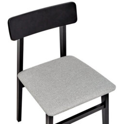Wyld And Coco Set Of 2 Armless Dining Chairs Black Rubberwood Frame Light Grey Seat - thumbnail 7