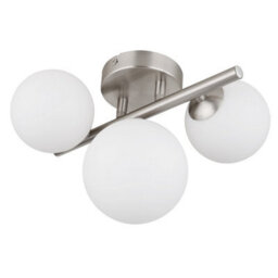 Luminosa Lighting Luminosa Riha Globe Ceiling Light Nickel Matt Opal Glass Shade 3X G9 3000K - thumbnail 2