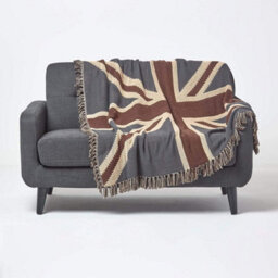 Homescapes Cotton Union Jack Flag Throw, 150 X 200 Cm
