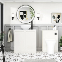 Royal Bathrooms Royal Bathroom Elmore 800mm Classic White Freestanding Countertop Bathroom Vanity Unit 2 Door With Breeze Basin - thumbnail 5