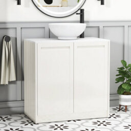 Royal Bathrooms Royal Bathroom Elmore 800mm Classic White Freestanding Countertop Bathroom Vanity Unit 2 Door With Breeze Basin - thumbnail 1