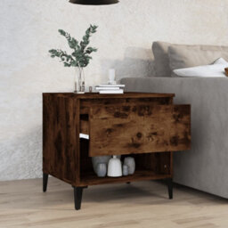 Berkfield Side Table Smoked Oak 50X46X50 Cm Engineered Wood - thumbnail 3