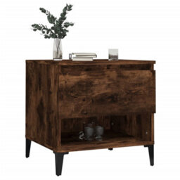 Berkfield Side Table Smoked Oak 50X46X50 Cm Engineered Wood - thumbnail 4