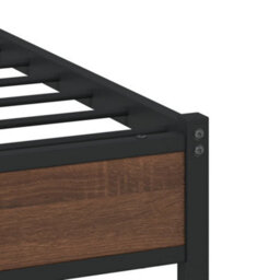 Berkfield Metal Bed Frame Without Mattress Brown Oak 120X190 Cm Small Double - thumbnail 8