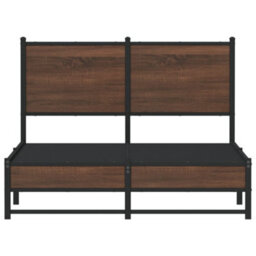 Berkfield Metal Bed Frame Without Mattress Brown Oak 120X190 Cm Small Double - thumbnail 5