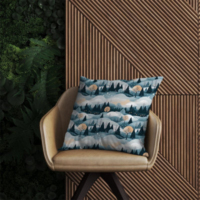 Warren Reed Designer Dreamy Snowy Christmas Scene Outdoor Cushion 60Cm X 60Cm