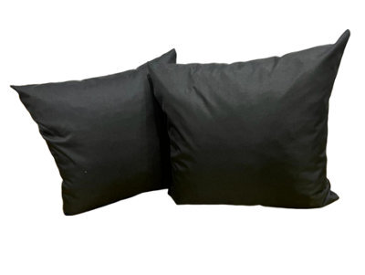Crescent Waterproof 45X45Cm Black Garden Cushion, Shredded Foam Filled Outdoor Garden Throw Pillow Pack Of 2 - image 1