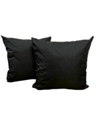 Crescent Waterproof 45X45Cm Black Garden Cushion, Shredded Foam Filled Outdoor Garden Throw Pillow Pack Of 2 - thumbnail 2