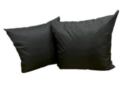 Crescent Waterproof 45X45Cm Black Garden Cushion, Shredded Foam Filled Outdoor Garden Throw Pillow Pack Of 2 - thumbnail 1
