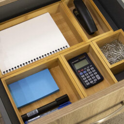 Magna Retail Bamboo Drawer Organiser Set Of 5 Stationary Desk Organiser Drawers Wooden Box Storage Trays Assorted Sizes - thumbnail 4