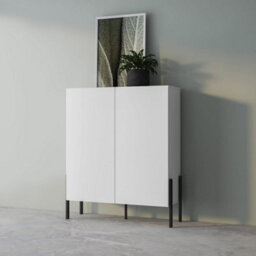 Arte Sleek Yukon 42 Highboard Cabinet 1140mm In White - Contemporary Storage Unit H1350mm D400mm - thumbnail 3