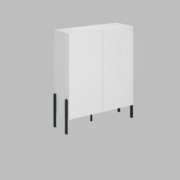 Arte Sleek Yukon 42 Highboard Cabinet 1140mm In White - Contemporary Storage Unit H1350mm D400mm - thumbnail 1
