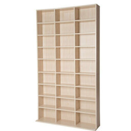 Tectake Cd Shelf Unit Christel - 27 Compartments For Up To 1080 Cds  - Beech