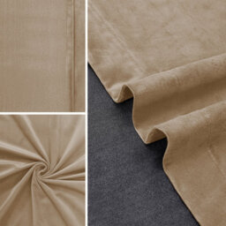 Ameha Beige Velvet Curtain Ready Made Eyelet Blackout Thermal Insulated Living Room Curtain Pair 90''x90'' With Tiebacks - thumbnail 5