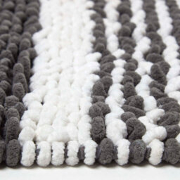 Homescapes Charcoal Chenille Stripe Bath Mat 100% Cotton, 50 X 80 Cm - thumbnail 3