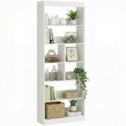 Homcom Bookcase, 6-Tier Bookshelf With Anti-Tipping Design, White - thumbnail 2