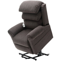 Loops Comfortable Dual Motor Rise And Recline Armchair In Mink Chenille Fabric - thumbnail 3