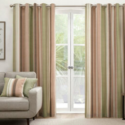 Fusion Whitworth Stripe Green Modern Striped 100% Cotton Filled Cushion - thumbnail 2