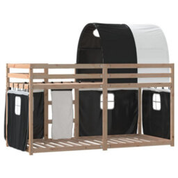 Walplus Bunk Bed Without Mattress White&black 80X200 Cm Solid Wood Pine - thumbnail 7