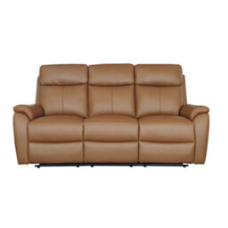 Aspire Kingsmere 3 Seater Power Recliner Sofa In Real Leather, Tan - thumbnail 4