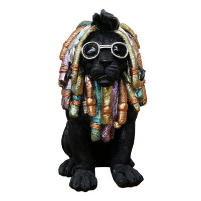 Gifts Direct 2 U Black Lion With Dreadlocks Ornament Figurine - image 1