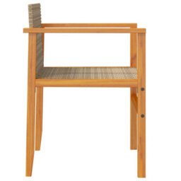 Berkfield Garden Chairs 2 Pcs Beige Poly Rattan&solid Wood - thumbnail 6