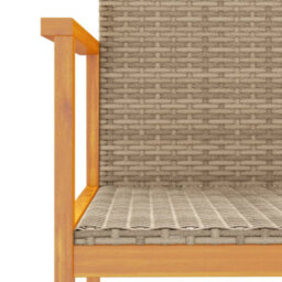 Berkfield Garden Chairs 2 Pcs Beige Poly Rattan&solid Wood - thumbnail 8
