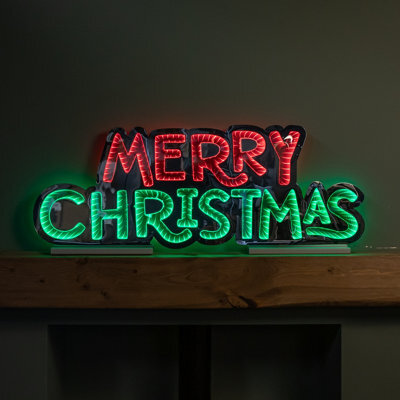Samuel Alexander 1M Light Up Merry Christmas Infinity Light Decoration With Red And Green Leds - image 1