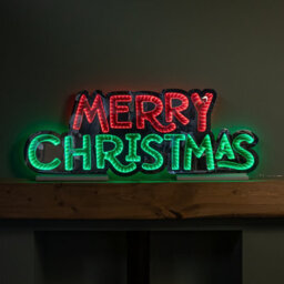 Samuel Alexander 1M Light Up Merry Christmas Infinity Light Decoration With Red And Green Leds