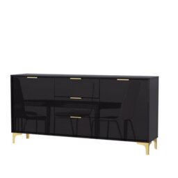 Goldline Gloss Sideboard 140Cm Black Luxury - Creative Furniture - thumbnail 9