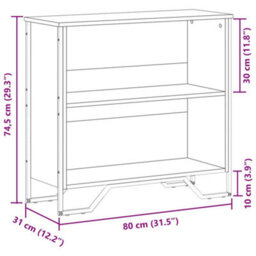 Berkfield Modern Bookcase Grey Sonoma 80X31X74.5 Cm Engineered Wood - thumbnail 9