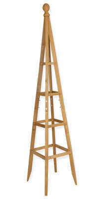 Woodside 1.5M Wooden Garden Obelisk Pyramid Plant Support Trellis Climbing Frame - image 1