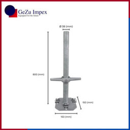 Gezu Impex Scaffold Base Jack 800 X 38 mm Hot Dip Galvanised Set Of 12 Height Adjustable Base Leveling Screw Jack - thumbnail 2