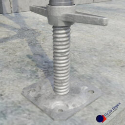 Gezu Impex Scaffold Base Jack 800 X 38 mm Hot Dip Galvanised Set Of 12 Height Adjustable Base Leveling Screw Jack - thumbnail 4