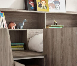Tuscan Grey Oak Wooden Staircase Bunk Bed - 3Ft Single - thumbnail 3