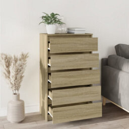 Berkfield Drawer Cabinet Sonoma Oak 60X36X103 Cm Engineered Wood - thumbnail 3