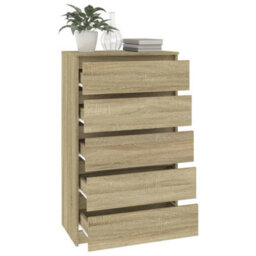 Berkfield Drawer Cabinet Sonoma Oak 60X36X103 Cm Engineered Wood - thumbnail 5