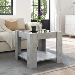 Berkfield Coffee Table With Led Concrete Grey 53X53X45 Cm Engineered Wood - thumbnail 4