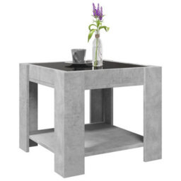 Berkfield Coffee Table With Led Concrete Grey 53X53X45 Cm Engineered Wood - thumbnail 5