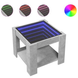 Berkfield Coffee Table With Led Concrete Grey 53X53X45 Cm Engineered Wood - thumbnail 2